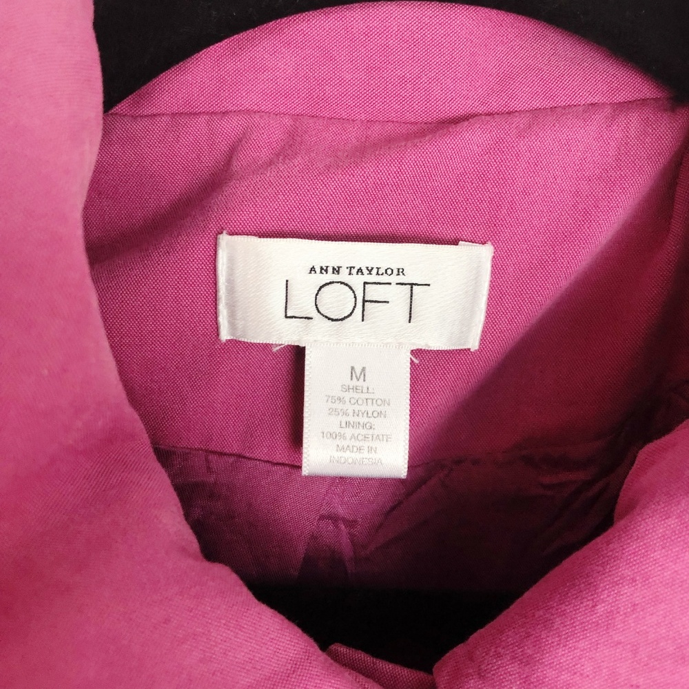 Ann Taylor LOFT Pink Long Sleeve Pea Coat Jacket - Picture 2 of 6